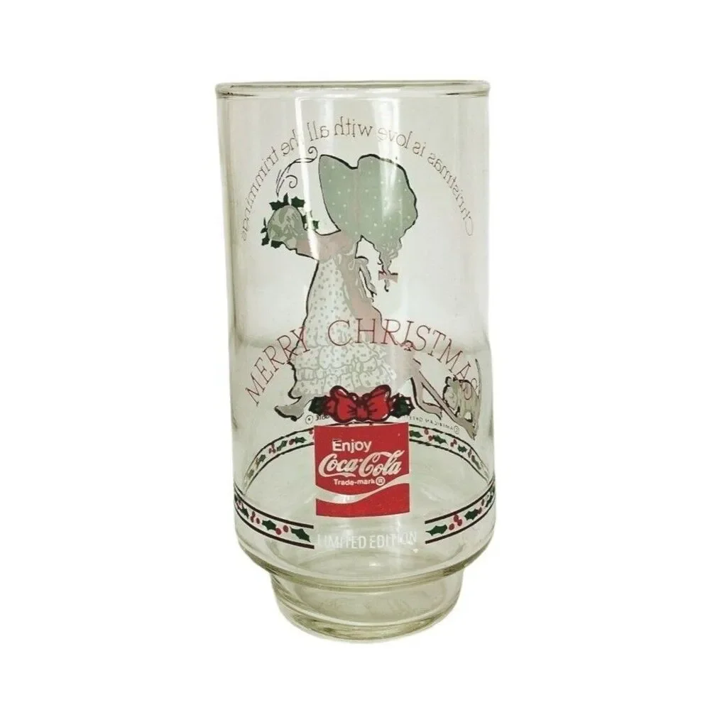 Vintage 70s Coca Cola Holly Hobbie Limited Edition Christmas Holiday Promo Glass